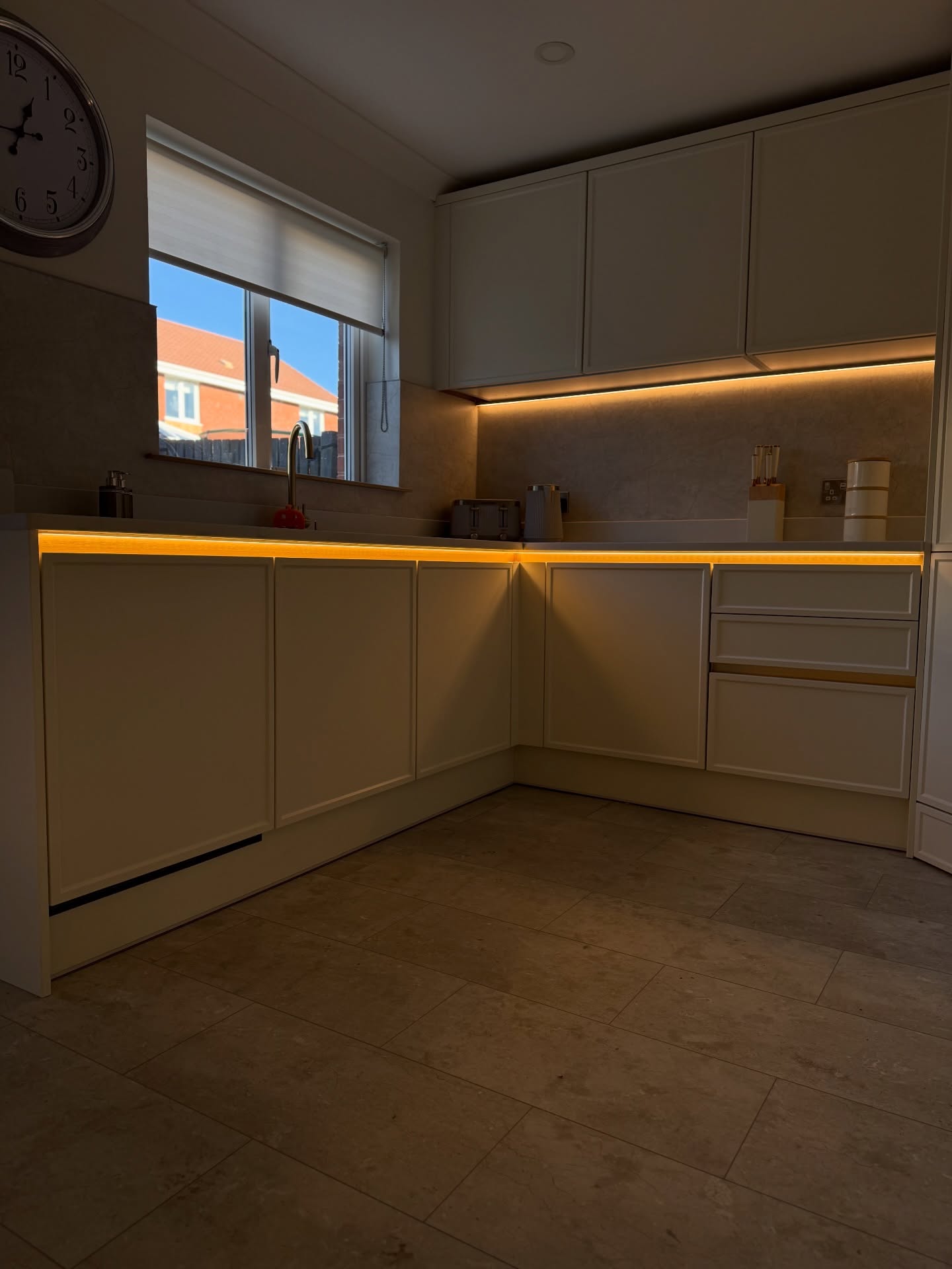 Kitchen lighting installed by Lakeside Electrical